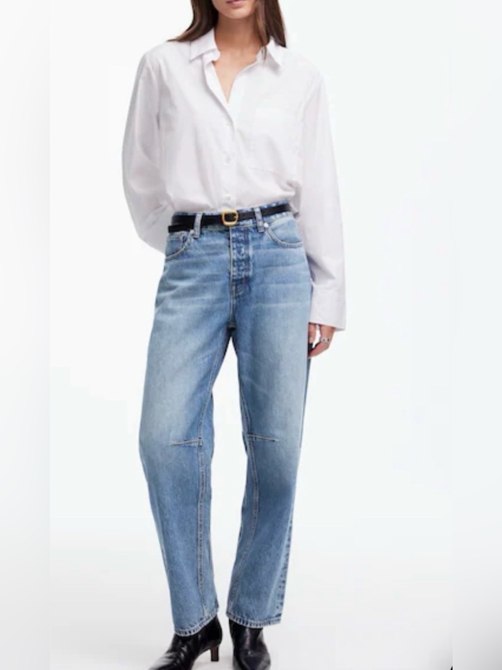 Madewell The Darted Barrel-Leg Jean Size 33